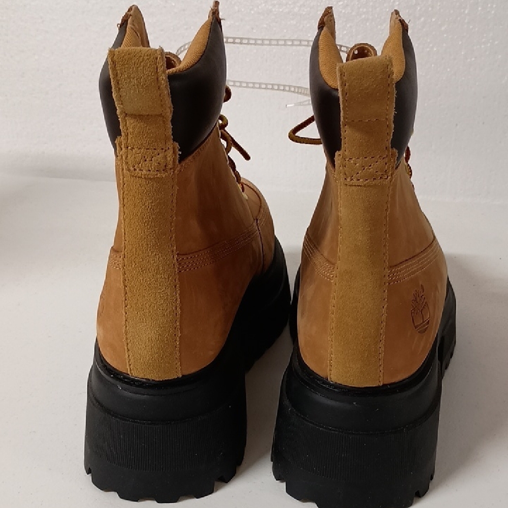 New Timberland Women's Wheat Tan Lace-Up Platform Boots Size 9 - Picture 2 of 5
